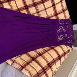 Morgan and co purple lace top formal dress
